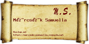Márcsák Samuella névjegykártya
